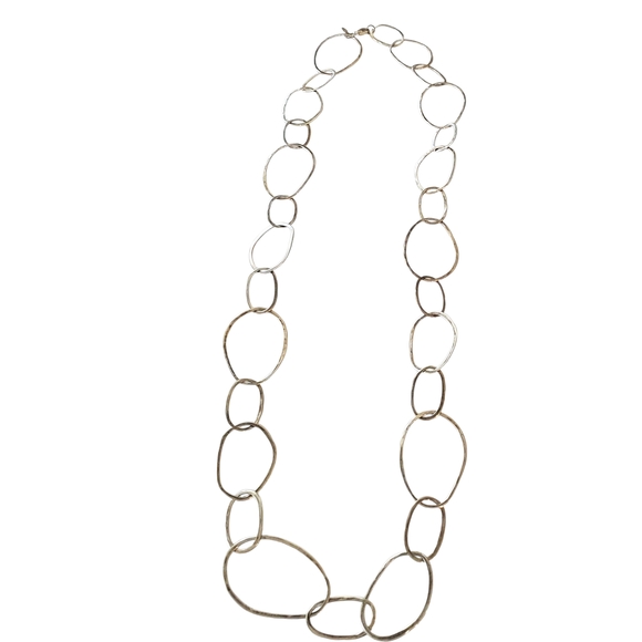 Silpada Bubble Up Sterling Silver Large Organically Shaped Link Necklace N2148 - Picture 8 of 9